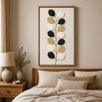 Nordic Etched Leaves Floating Frame Wall Art - 04