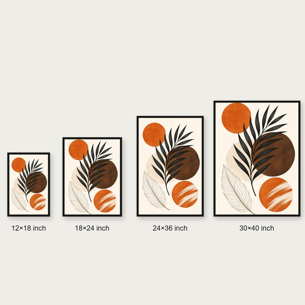 Earthtone Palm Collage Floating Frame Wall Art - 06