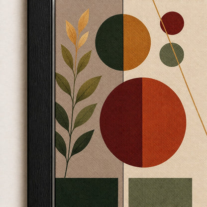 Divided Geometry Botanical Floating Frame Wall Art - 03