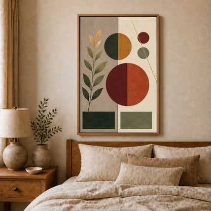 Divided Geometry Botanical Floating Frame Wall Art - 04