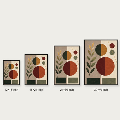 Divided Geometry Botanical Floating Frame Wall Art - 06