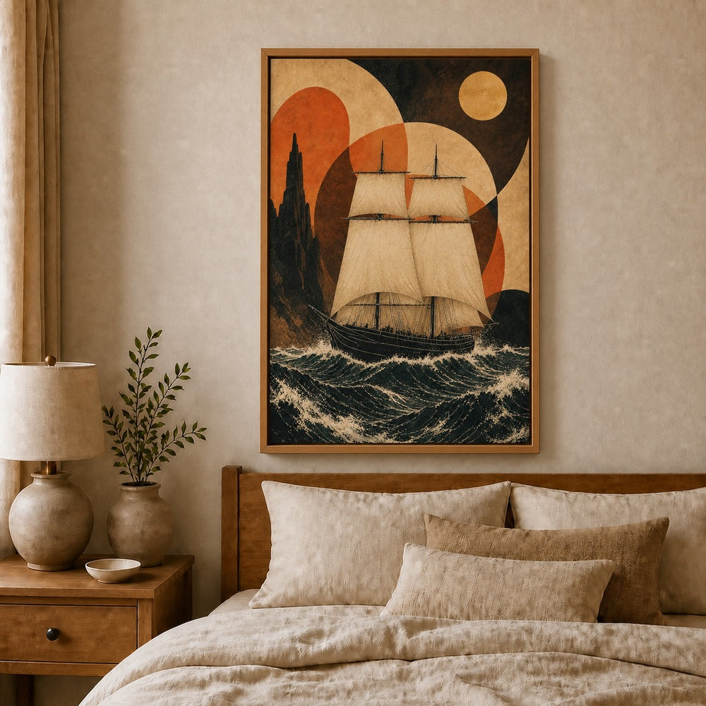 Twin Mast Voyage Vintage Floating Frame Wall Art - 04