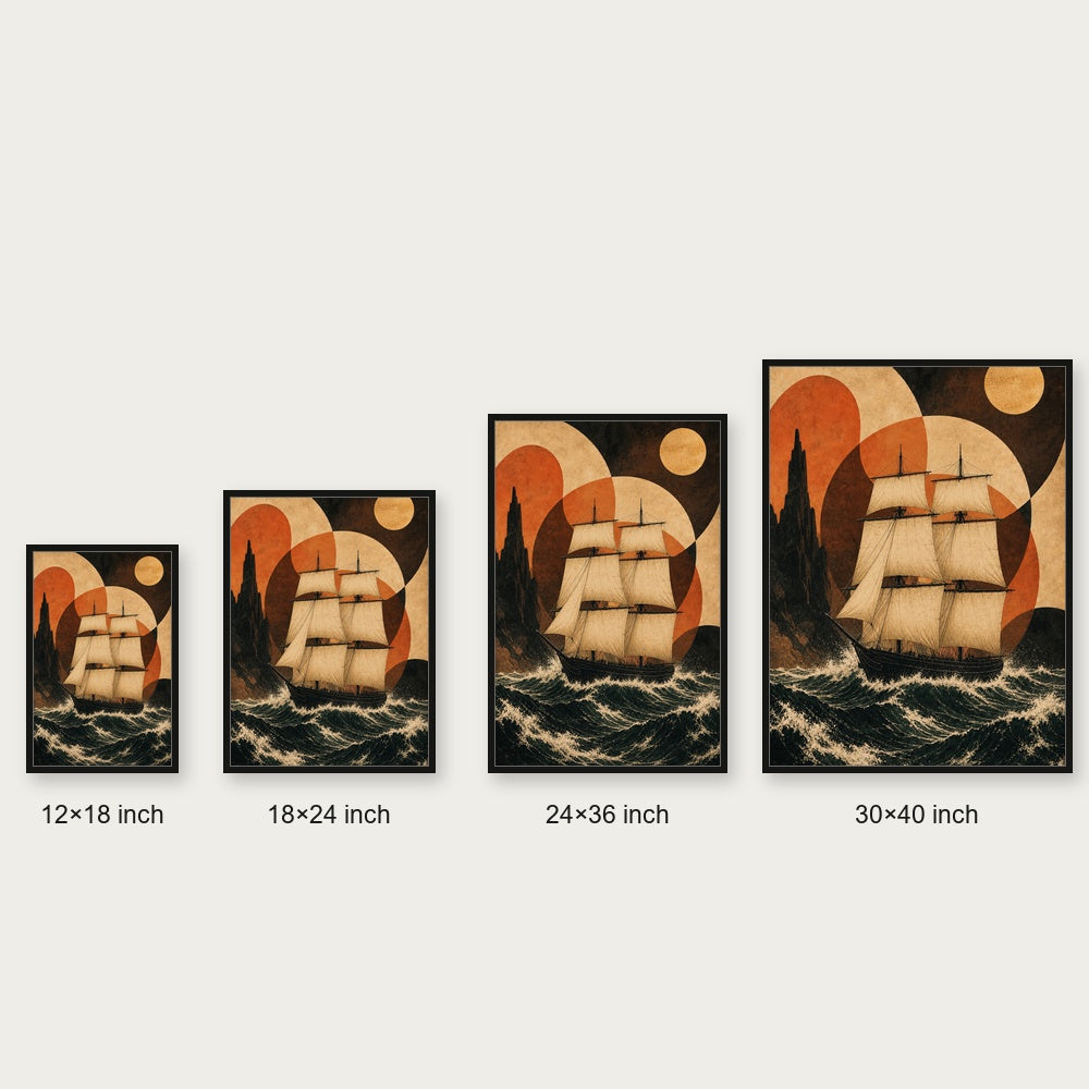 Twin Mast Voyage Vintage Floating Frame Wall Art - 06