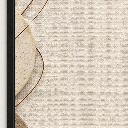 Earthtone Circle Material Collage Floating Frame Wall Art - 03