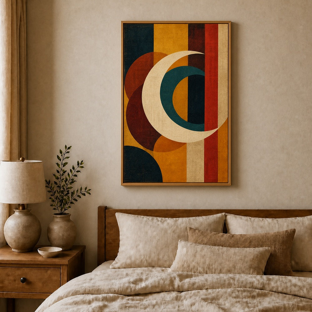 Bauhaus Crescent Geometry Floating Frame Wall Art - 04