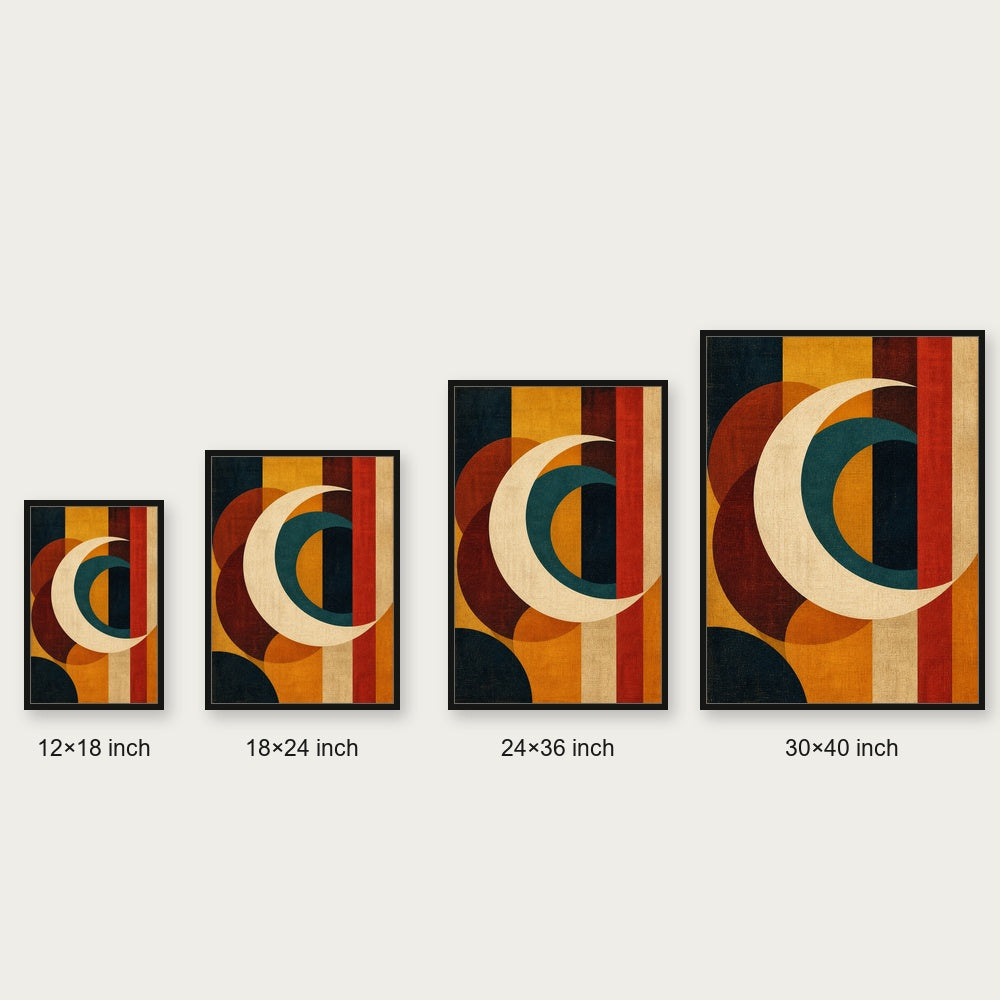 Bauhaus Crescent Geometry Floating Frame Wall Art - 06