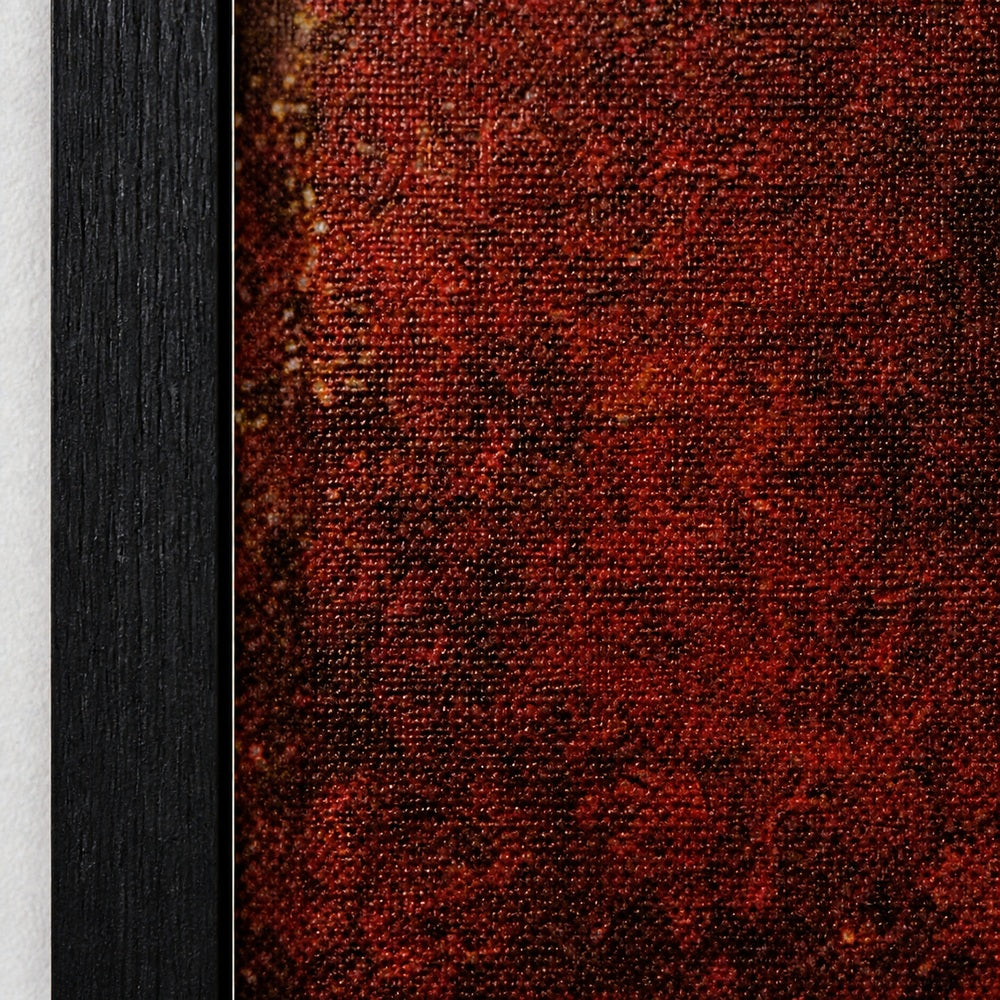 Industrial Gold Red Three Circles Floating Frame Wall Art - 03