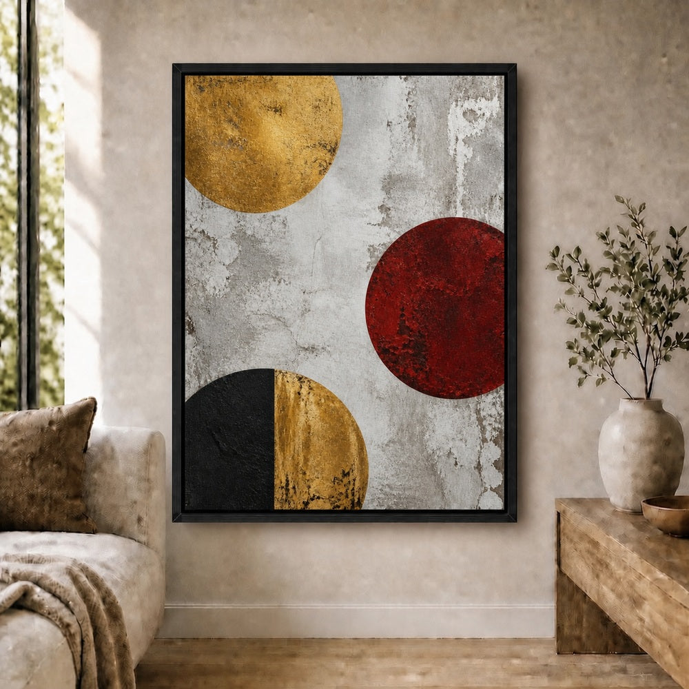 Industrial Zigzag Three Circles Floating Frame Wall Art - 02