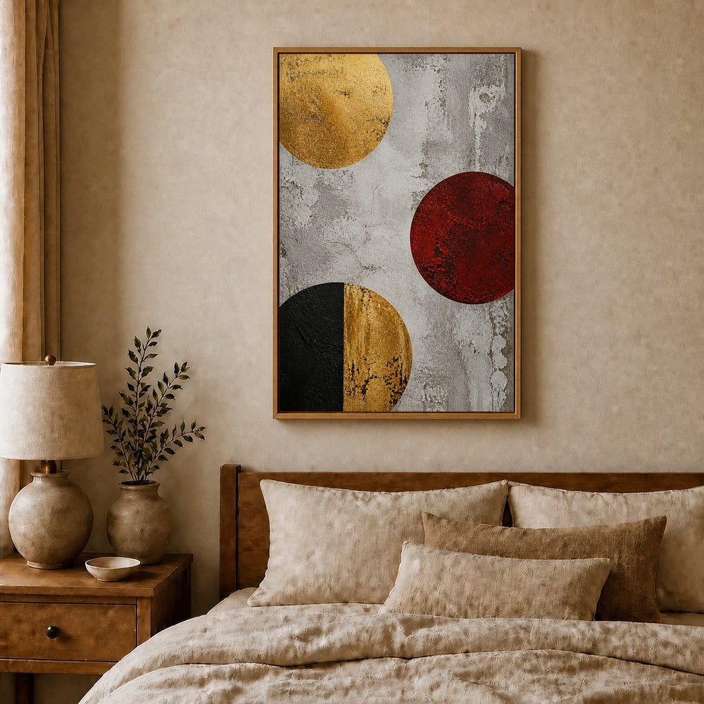 Industrial Zigzag Three Circles Floating Frame Wall Art - 04