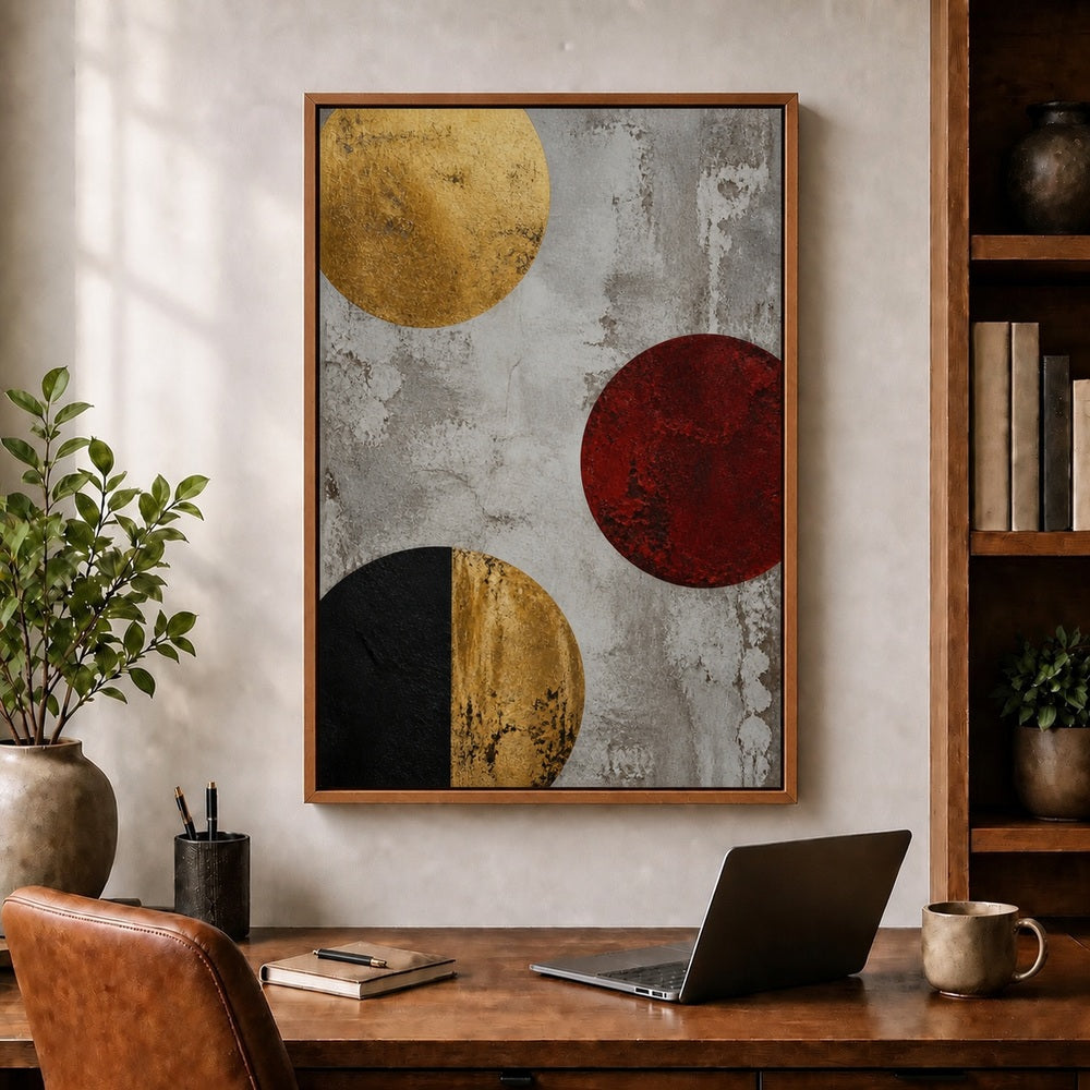 Industrial Zigzag Three Circles Floating Frame Wall Art - 05