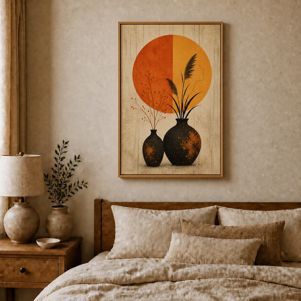 Rusted Black Vessels Split Sun Floating Frame Wall Art - 04