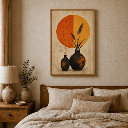 Rusted Black Vessels Split Sun Floating Frame Wall Art - 04