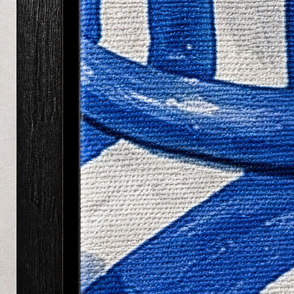 Blue Stripe Lemon Still Life Floating Frame Wall Art - 03