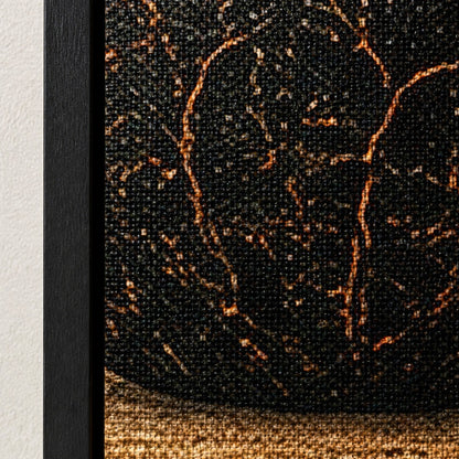 Mid Century Black Vases Split Sun Floating Frame Wall Art - 03