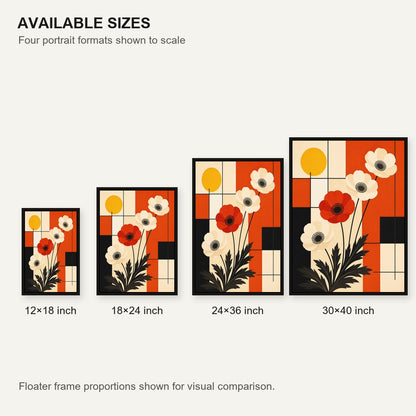 Bauhaus Anemone Grid Floating Frame Wall Art - 06