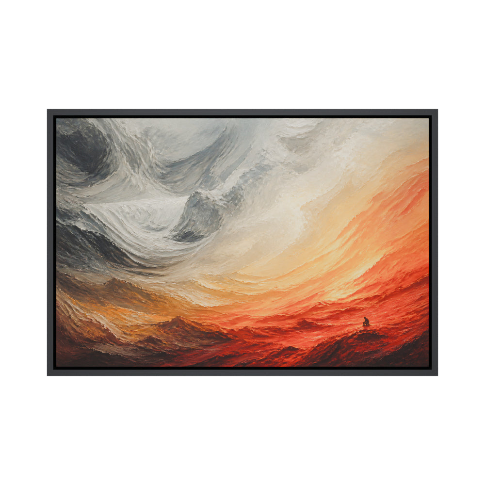 Apocalyptic Abstract Landscape Floating Frame Wall Art - 01