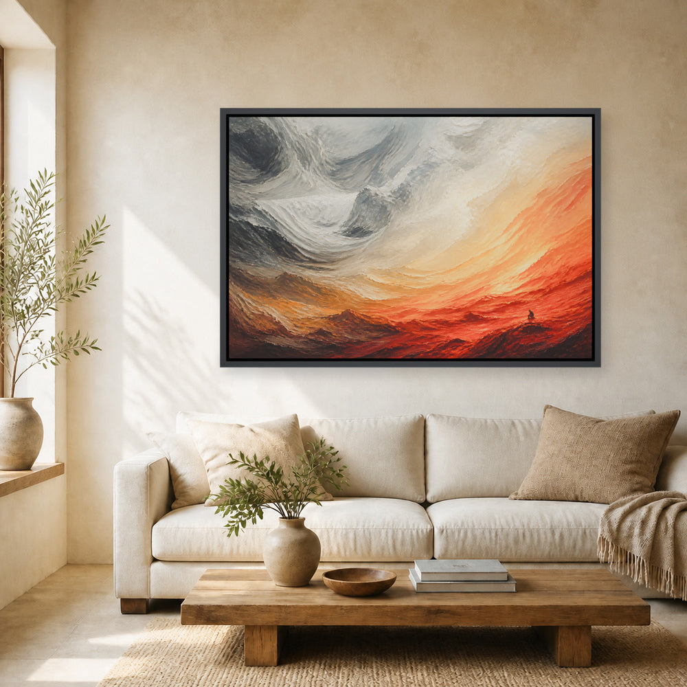 Apocalyptic Abstract Landscape Floating Frame Wall Art - 02