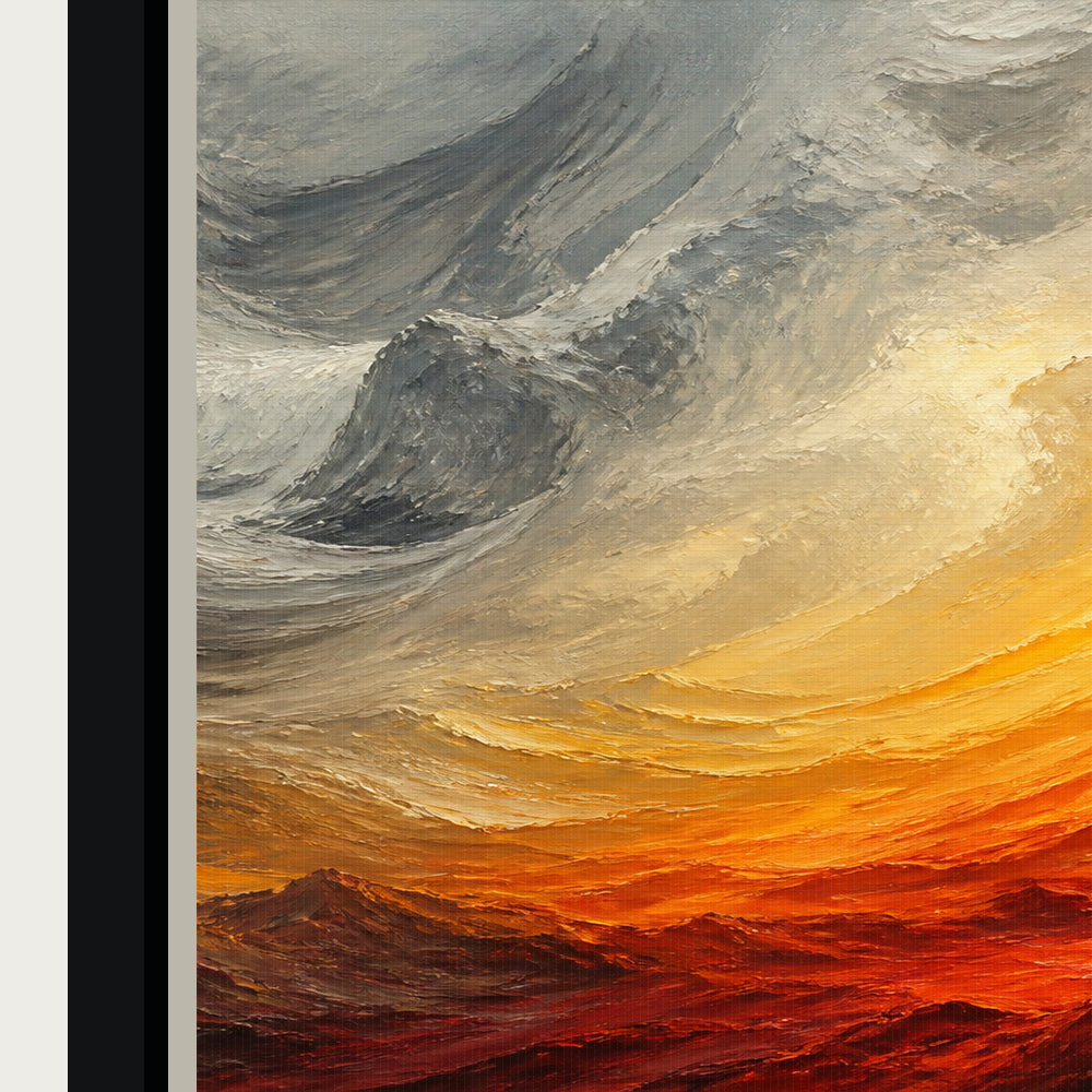 Apocalyptic Abstract Landscape Floating Frame Wall Art - 03