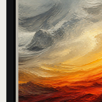 Apocalyptic Abstract Landscape Floating Frame Wall Art - 03