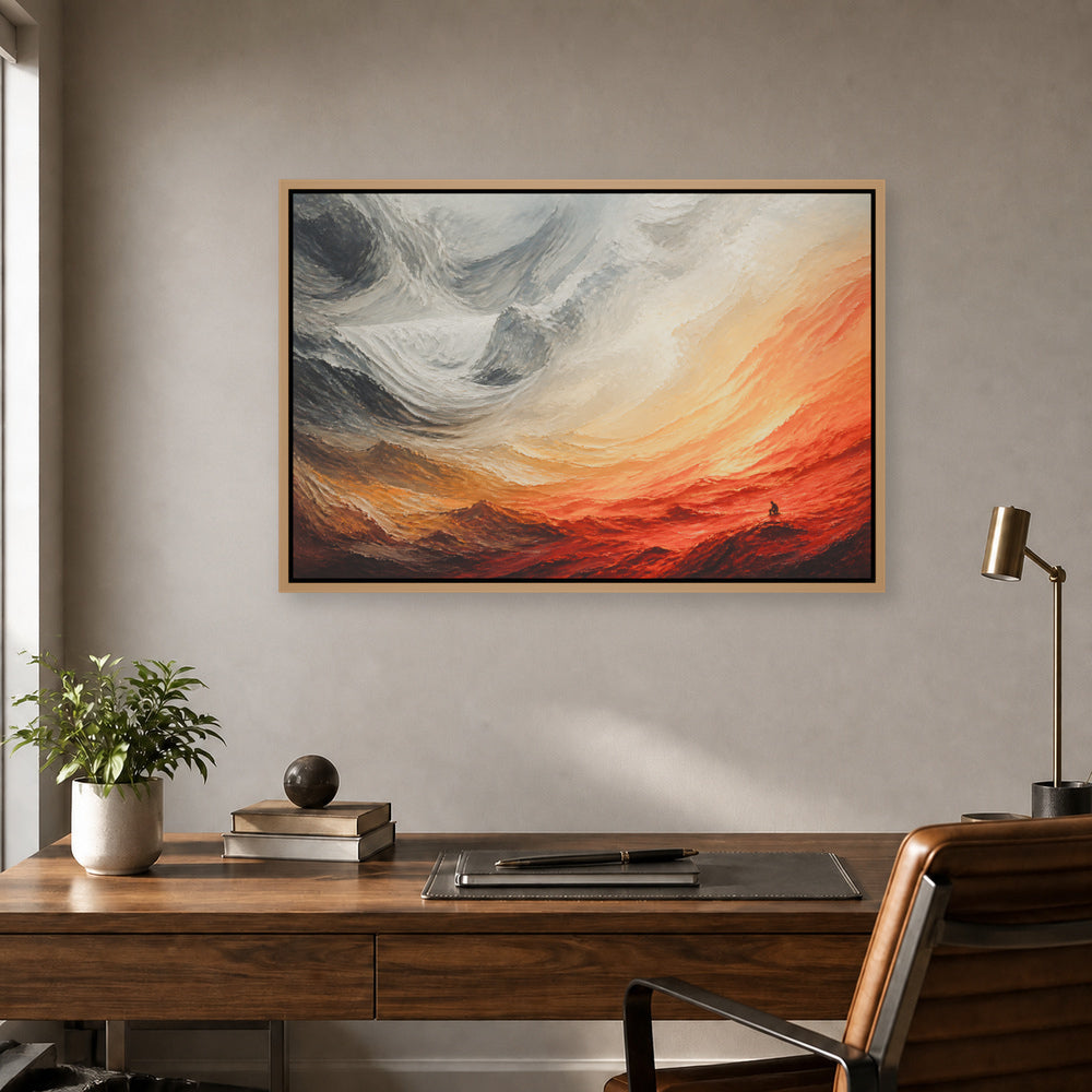 Apocalyptic Abstract Landscape Floating Frame Wall Art - 05
