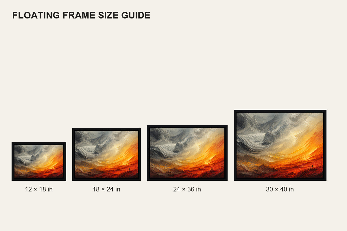 Apocalyptic Abstract Landscape Floating Frame Wall Art - 06