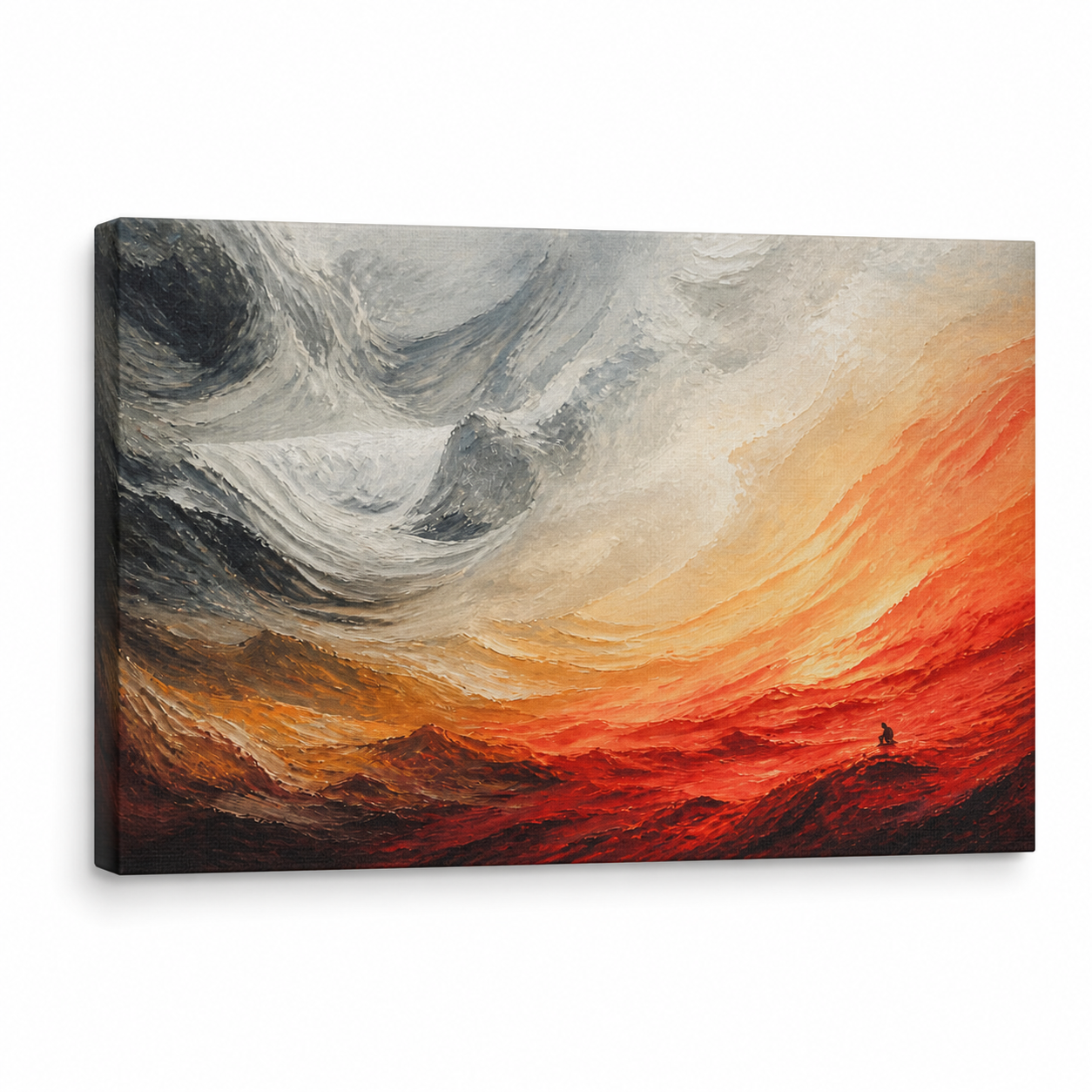 Apocalyptic Abstract Landscape Floater Frame Canvas Wall Art | Stretched Canvas SKU