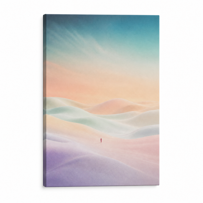 Pastel Solitude Dunes Floater Frame Canvas Wall Art | Stretched Canvas SKU