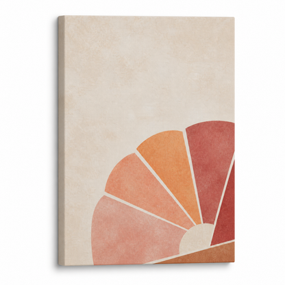 Burgundy Amber Neo Deco Abstract Floater Frame Canvas Wall Art | Stretched Canvas SKU