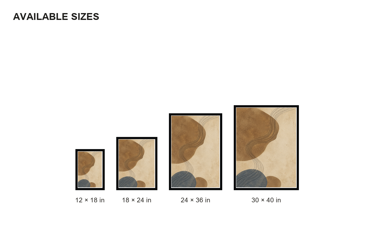Beige Brown Contour Flow Abstract Canvas Wall Art — canvas wall art product view, image 8