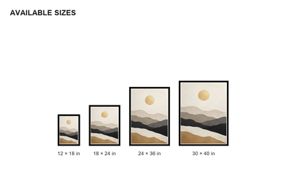 Golden Sun Layered Paper Mountains Canvas Wall Art — canvas wall art product view, image 8