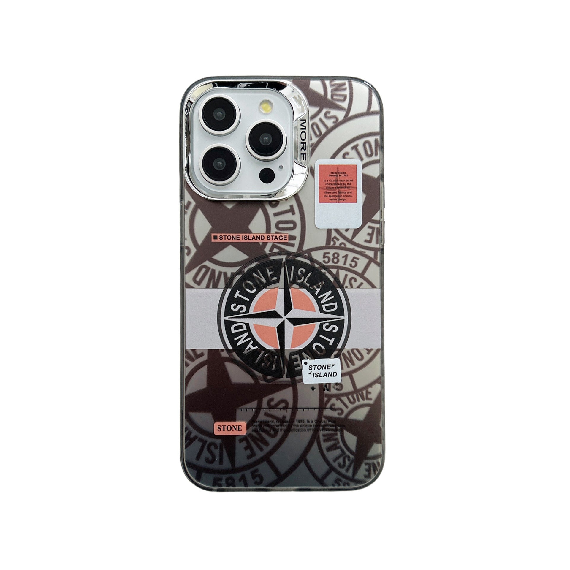 Trendy Stone Lsland Capa de celular galvanizada prateada adequada para Apple iPhone12 13 14 15 16 Pro Max 