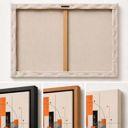Modernist Geometric City Grid Floating Frame Wall Art - 03_detail_closeup