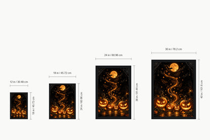Glowing Pumpkins Halloween Night — size comparison guide | AUSJOJO
