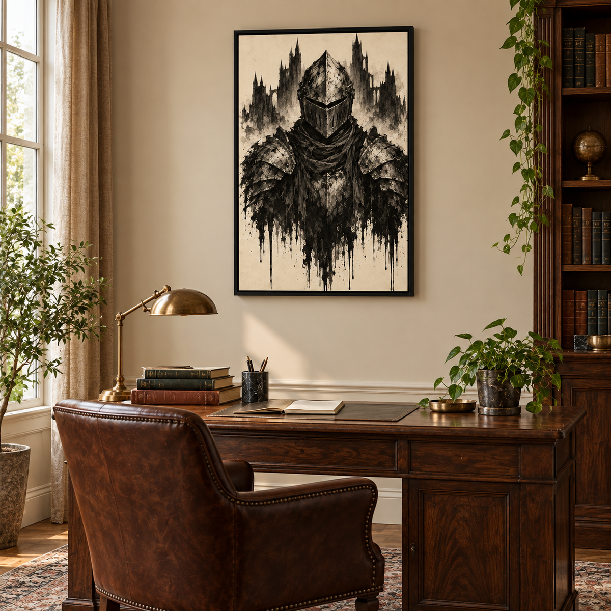 Ink Knight and Castle Gothic — Black Frame room scene | AUSJOJO