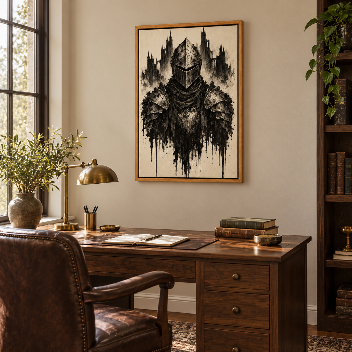 Ink Knight and Castle Gothic — Brown Frame room scene | AUSJOJO