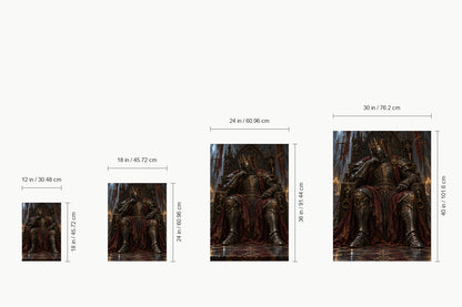 Crowned Knight on Gothic Throne — size comparison guide | AUSJOJO