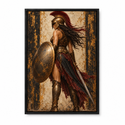 Classical Shield Warrior Woman — Black Frame finish product view | AUSJOJO