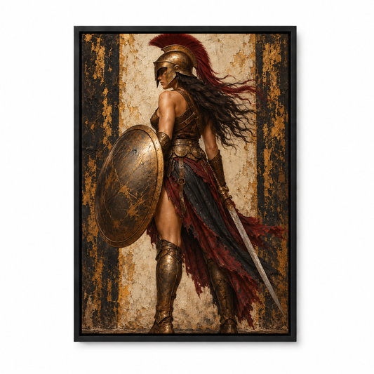 Classical Shield Warrior Woman — Black Frame finish product view | AUSJOJO