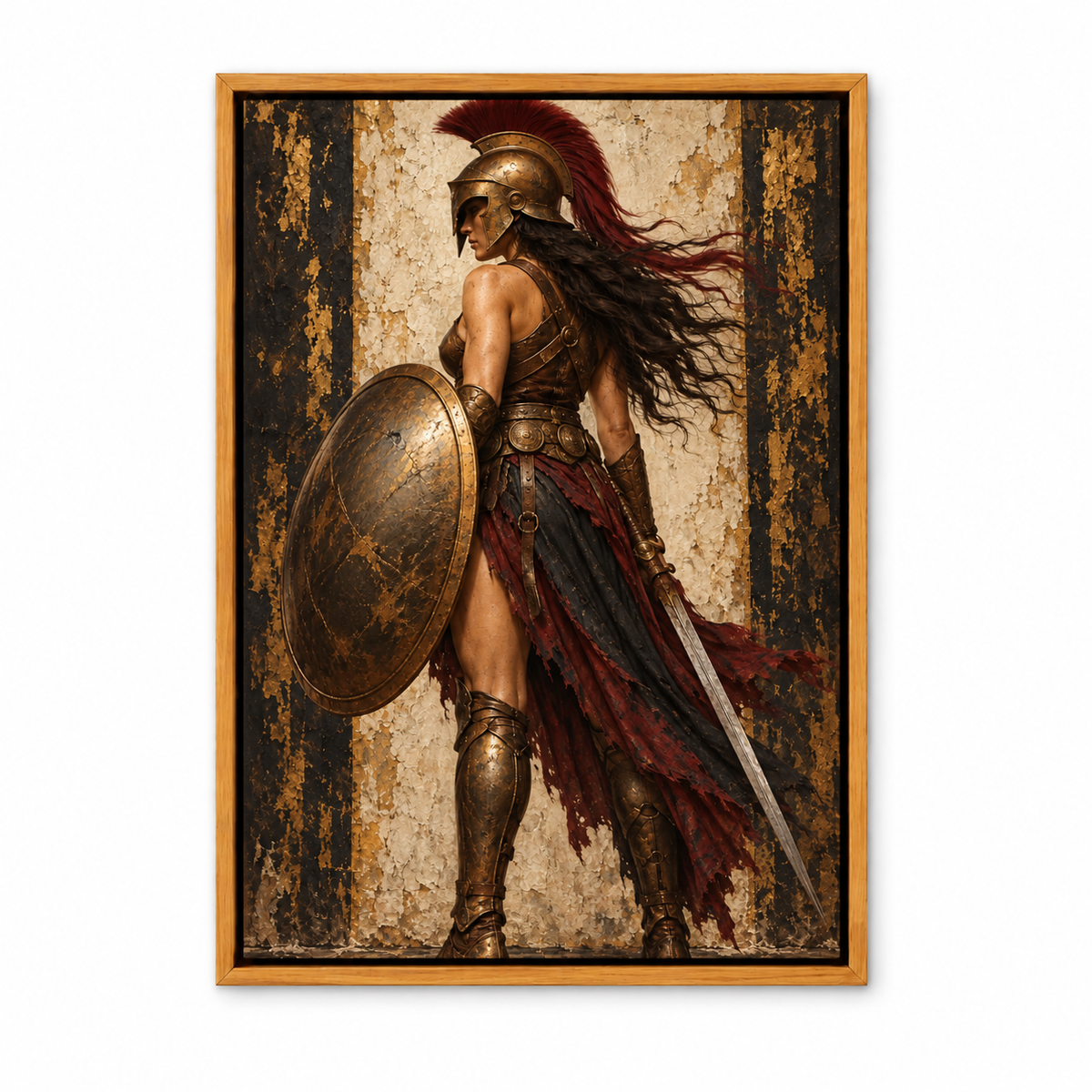 Classical Shield Warrior Woman — Brown Frame finish product view | AUSJOJO