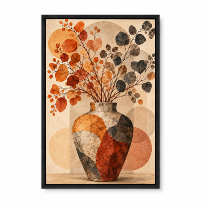 Autumn Branches Ceramic Vase Boho — Black Frame finish product view | AUSJOJO