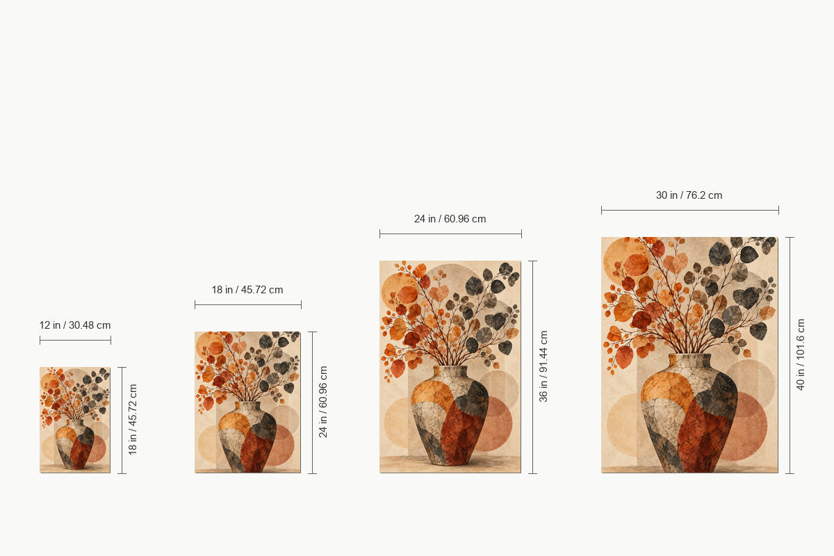 Autumn Branches Ceramic Vase Boho — size comparison guide | AUSJOJO