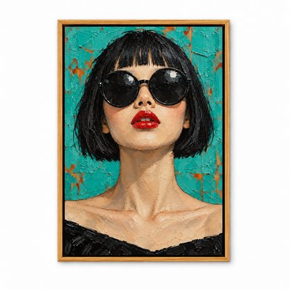 Teal Retro Sunglasses Woman — Brown Frame finish product view | AUSJOJO