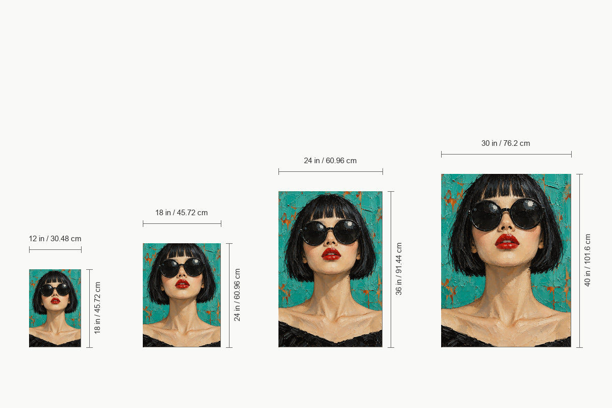 Teal Retro Sunglasses Woman — size comparison guide | AUSJOJO