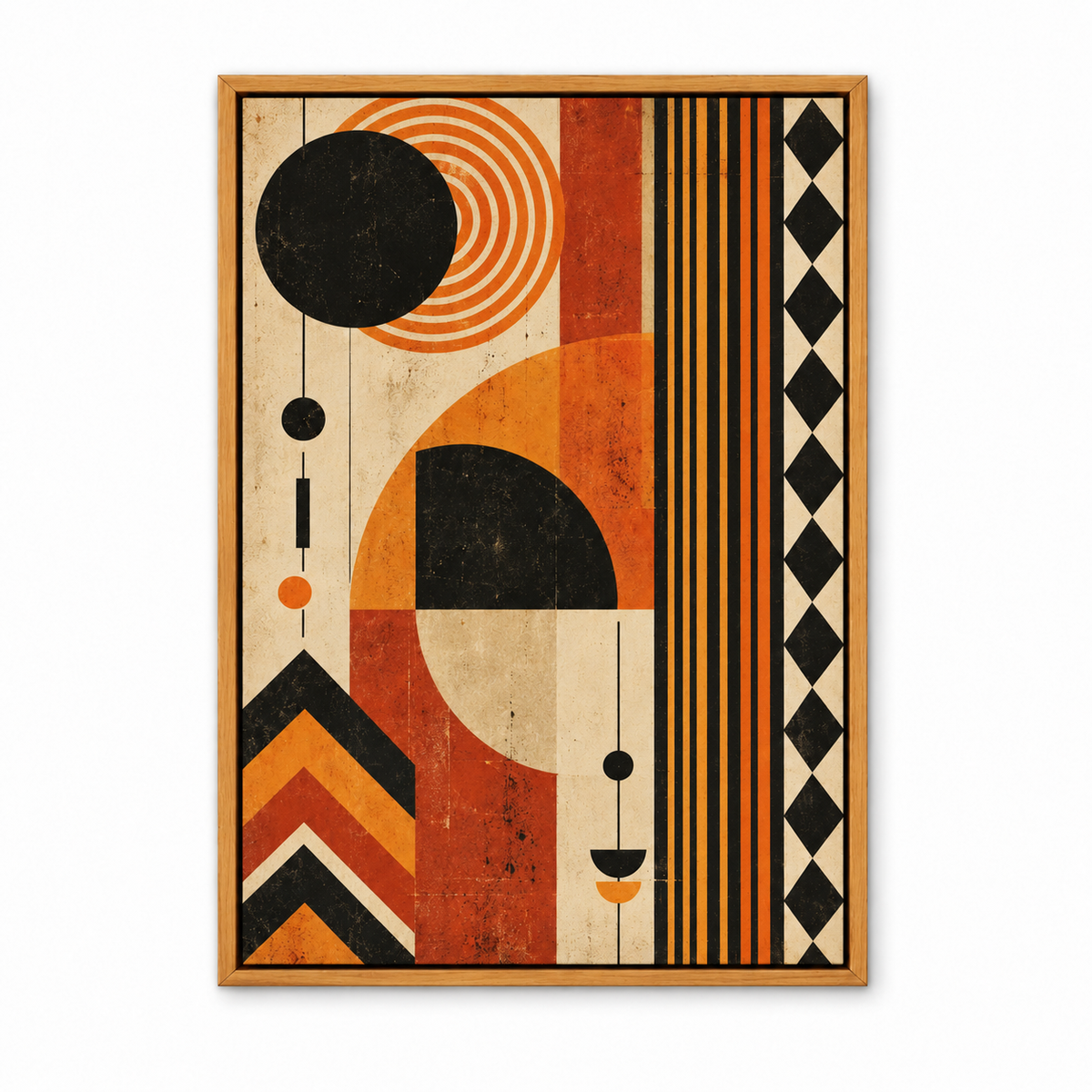 Rust and Black Geometric Rings — Brown Frame finish product view | AUSJOJO