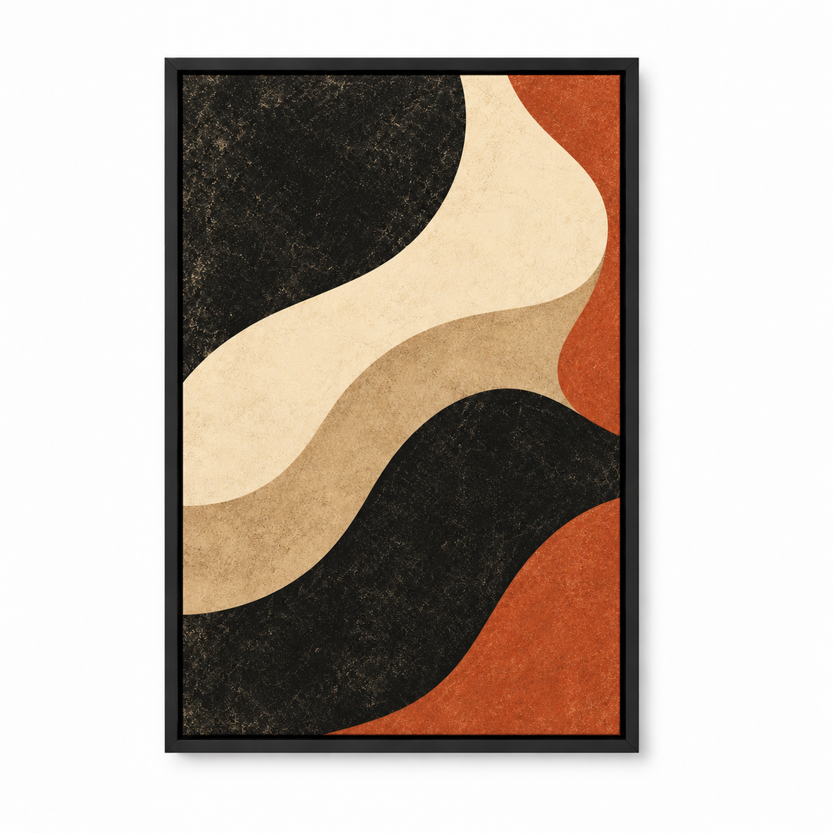 Black Ivory Terracotta Organic Waves — Black Frame finish product view | AUSJOJO