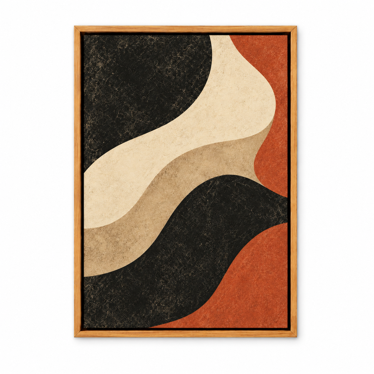 Black Ivory Terracotta Organic Waves — Brown Frame finish product view | AUSJOJO