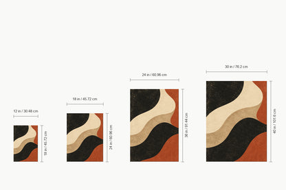 Black Ivory Terracotta Organic Waves — size comparison guide | AUSJOJO
