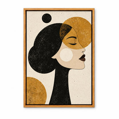 Ochre Geometric Woman Profile — Brown Frame finish product view | AUSJOJO