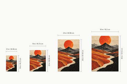 Vermilion Sun Mountain River — size comparison guide | AUSJOJO
