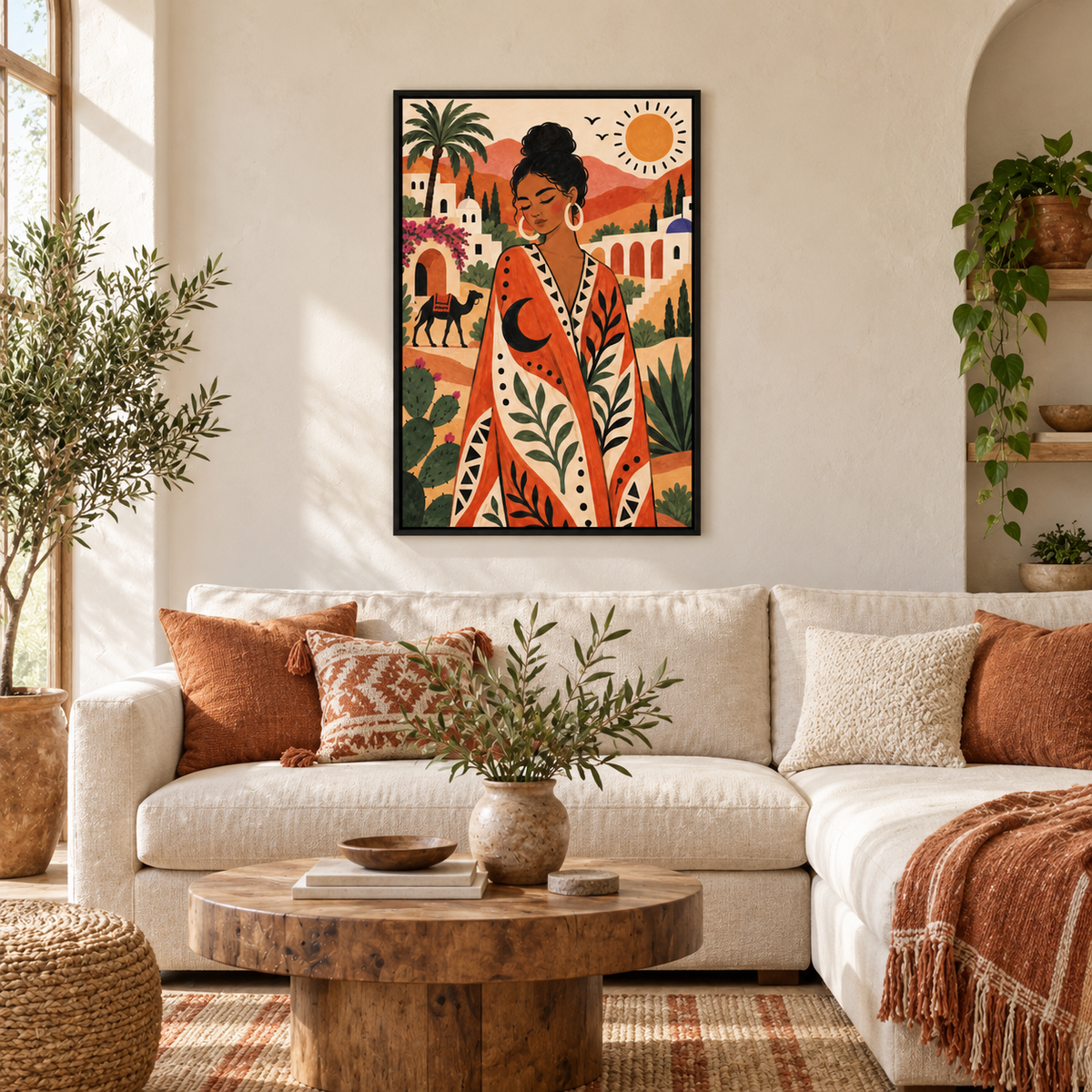 Desert Folk Woman Bohemian — Black Frame room scene | AUSJOJO